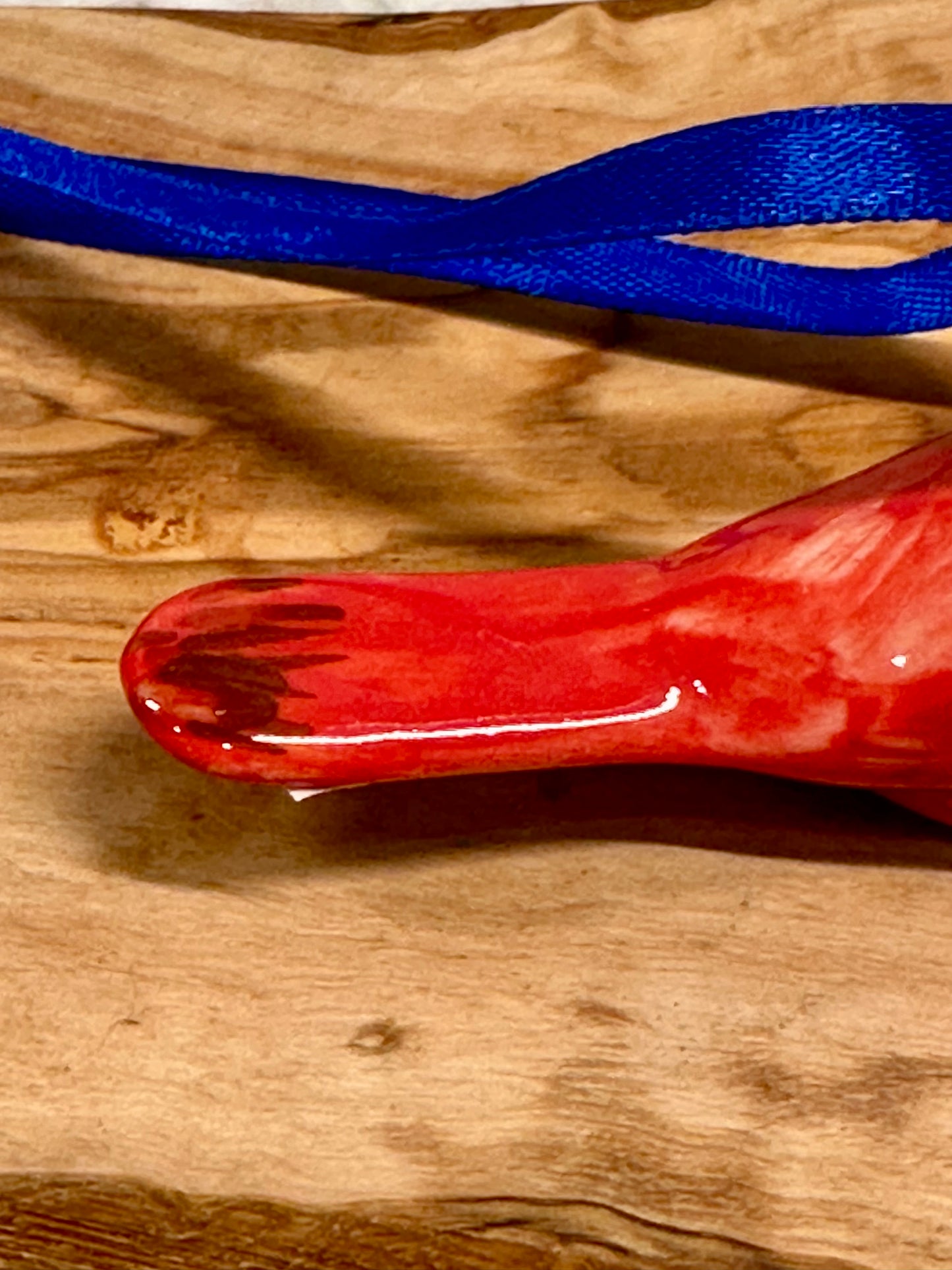 Kalich, Red Cardinal with Polka Dot Heart, Bird Ornament