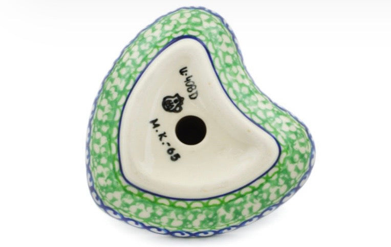 Ceramika Artystyczna, U408A, Green Pansies, Ring Holder