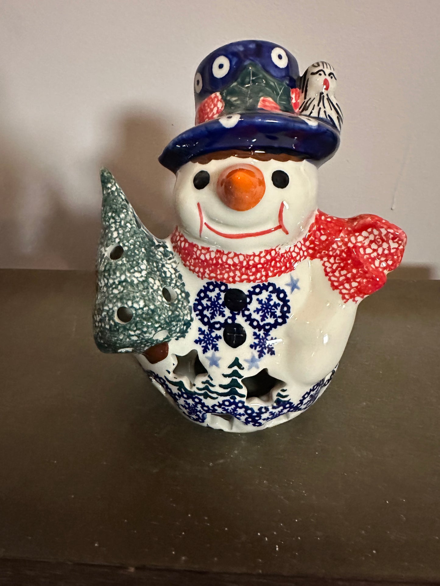 Andy, Christmas Trees & Snowflakes, Snowman Holding Tree, Bird on Hat, Luminary