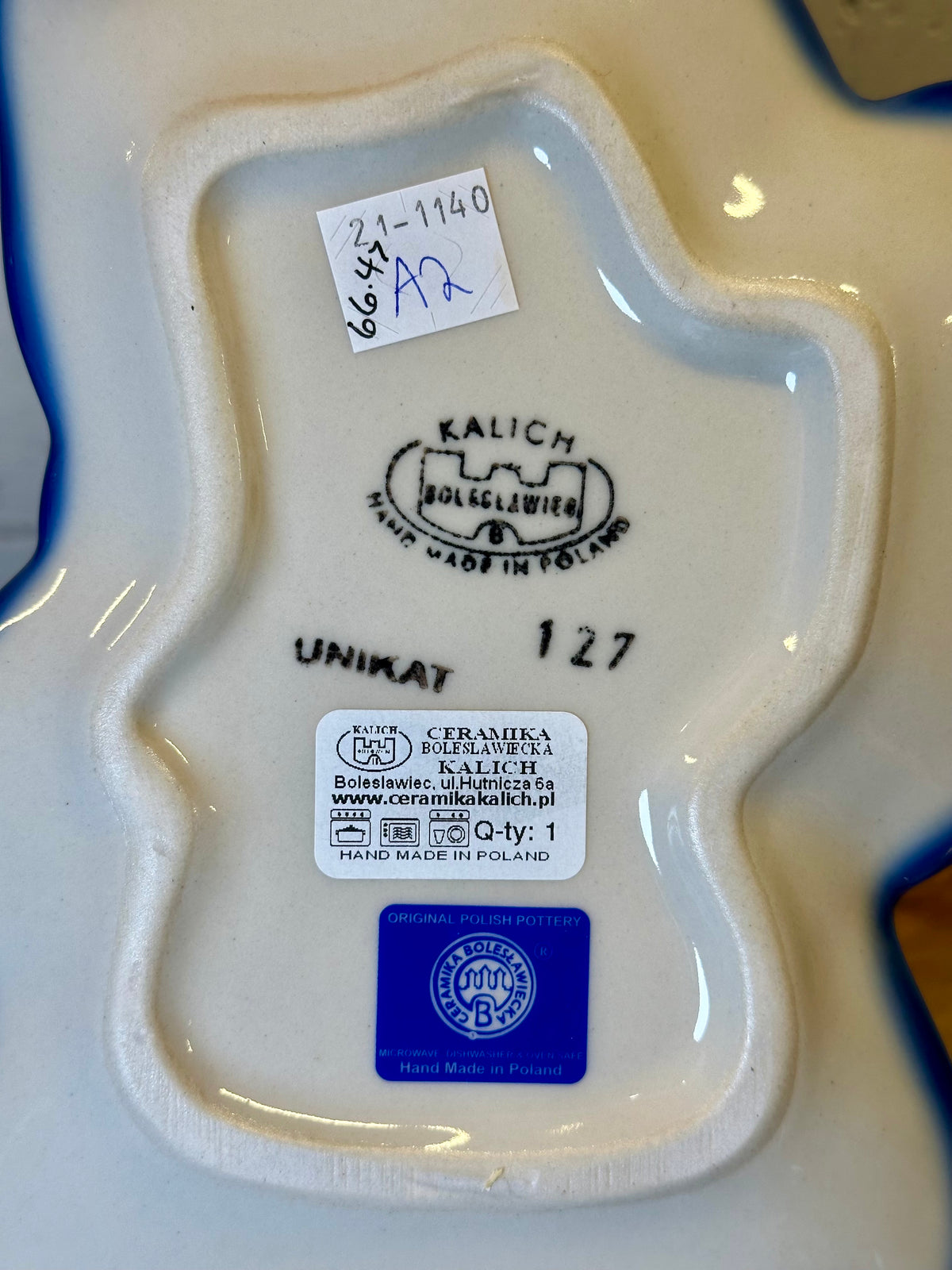 Kalich, A2, Multicolor Flower, Blue Eyed Kitty Cat Plate