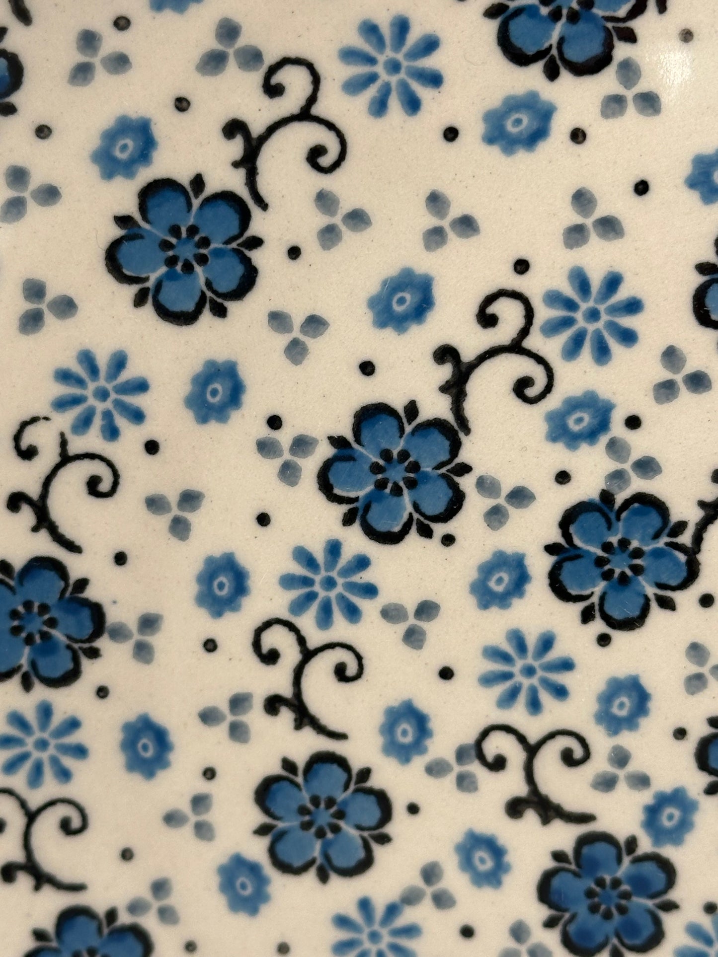 Ceramika Artystyczna Polish Pottery, Flowing Blues, Dinner Plate
