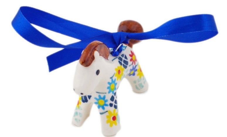 Manufaktura, Unikat Primary Spring, Horse Ornament 3"