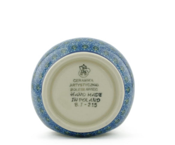 Ceramika Artystyczna Polish Pottery, Blue Poppies, Aroma Oil Burner Lamp