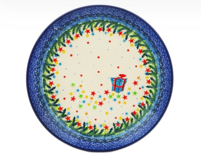 Ceramika Artystyczna, Unikat U5026,  Sparkling Holiday, Dessert Plate 8"