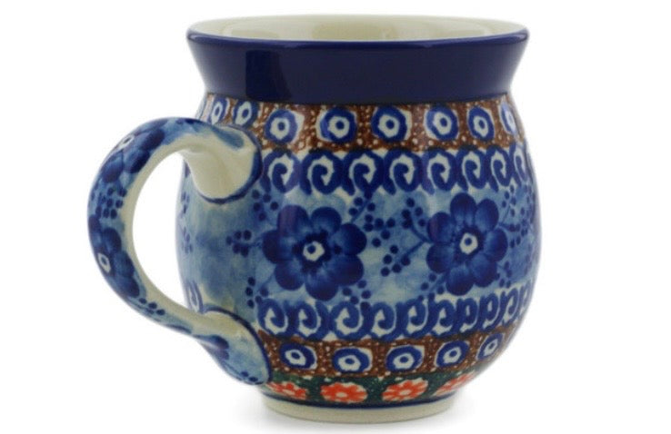 Ceramika Artystyczna, Unikat U57A,  Dancing Blue Poppies, Mug