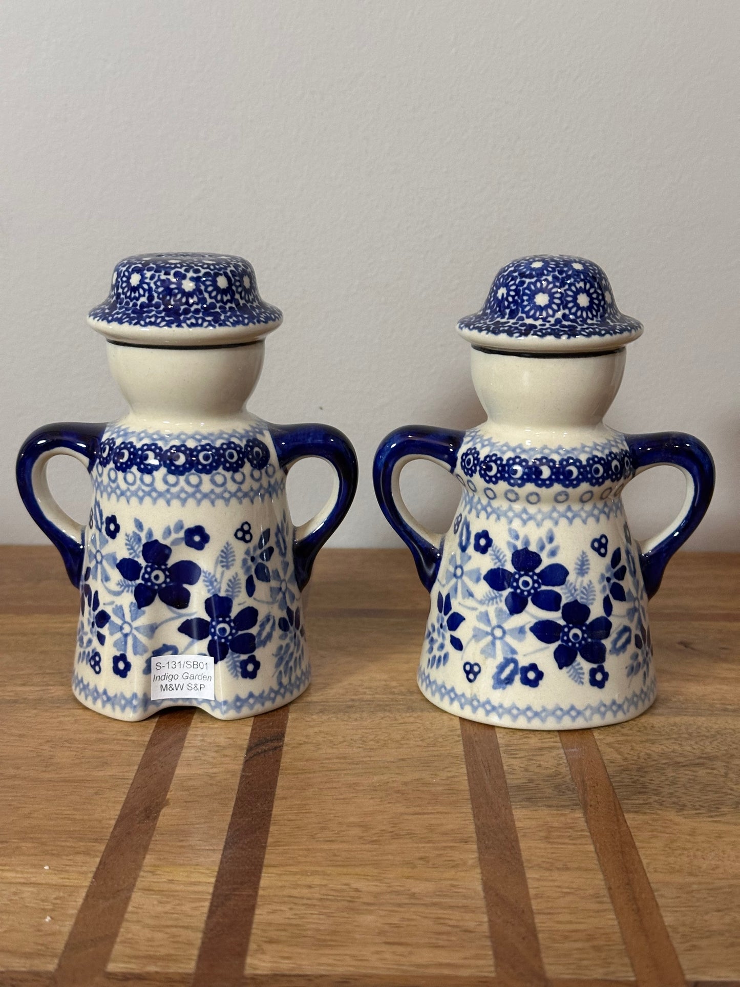 Manufaktura, Indigo Garden, Man & Woman Salt & Pepper Shakers
