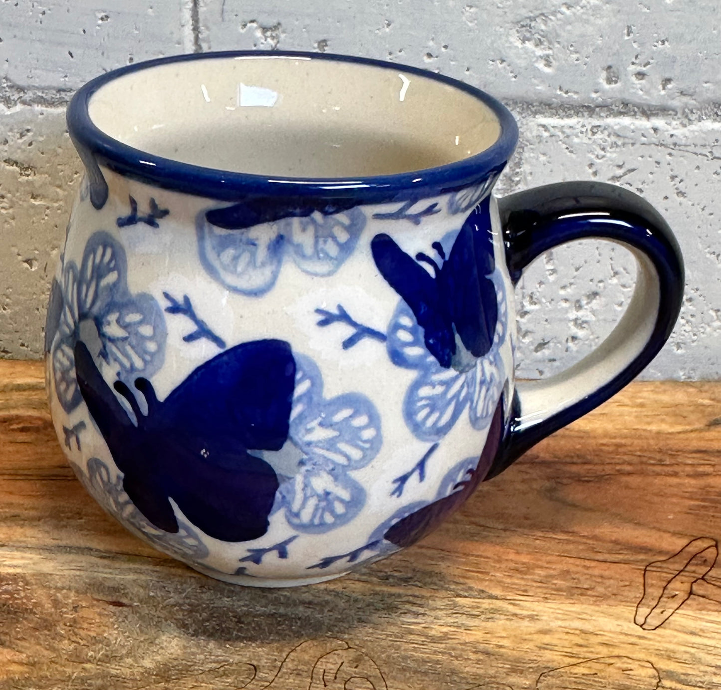 Manufaktura, Blue Butterfly, Small Belly Mug