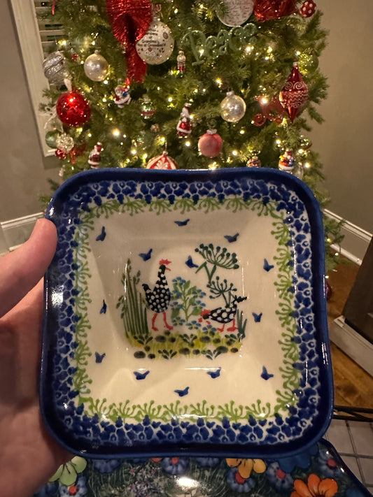 Kalich, Unikat, Art Level 1, Black Chicken Square Bowl