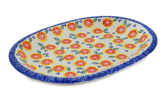 Ceramika Bona Polish Pottery, Citrus Craze, Oval Platter