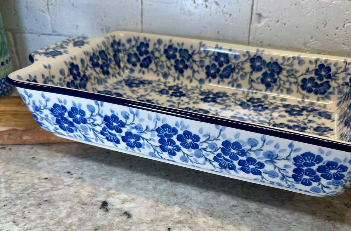Ceramika Artystyczna, Pattern 3428, Large Rectangular Baker with Handles