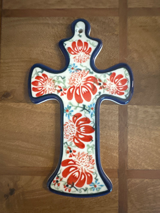8" x 4.5" Hanging Cross Pattern: Flower Parade
