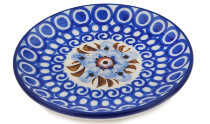 Ceramika Artystyczna, Brown and Blue Beauty, Coaster/Mini Plate