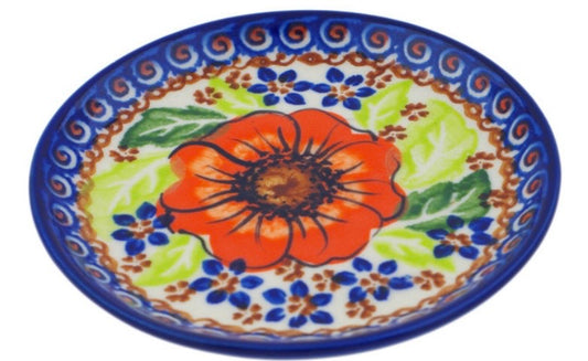 Ceramika Nina, Orange Zinnia, Coaster/Mini Plate