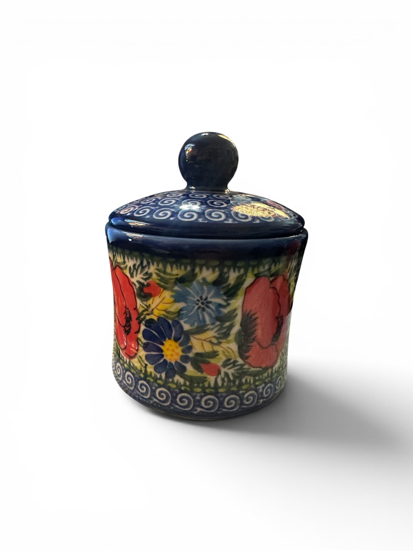 Kalich, Red Poppies, Covered Bowl/Jar