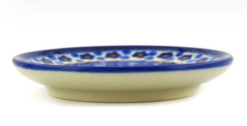 Ceramika Artystyczna, Unikat Cobalt Poppies, Espresso Cup with Saucer 2.5 oz