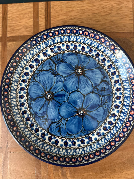 Ceramika Artystyczna Polish Pottery, Signature Unikat, Cobalt Chyla, 8" Luncheon/Salad/Dessert Plate
