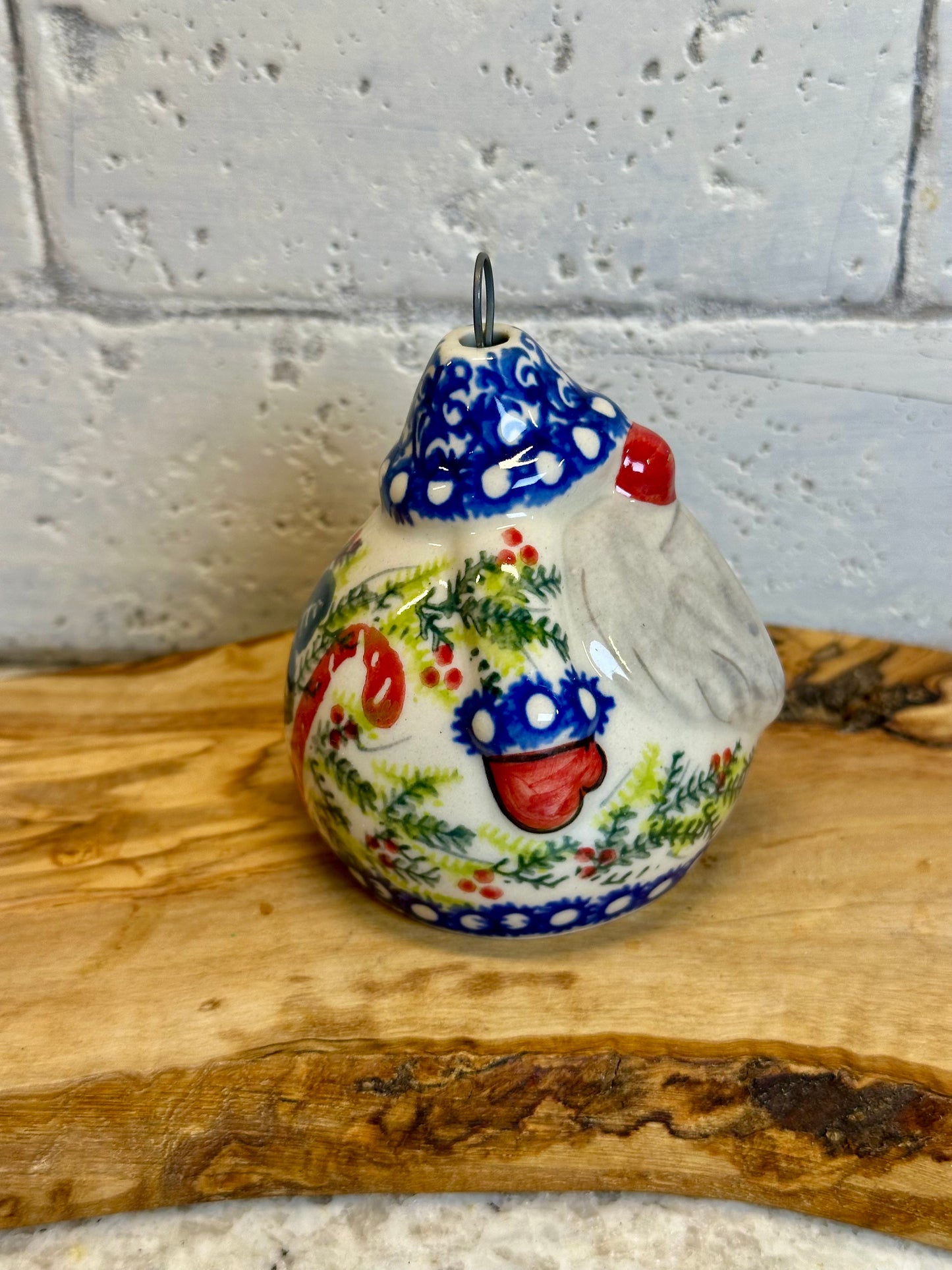 Vena, Poinsettia and Candycane Love, Chubby Santa Ornament
