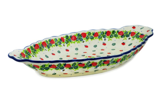 Ceramika Artystyczna, Berry Burst, Platter with Handles 16"