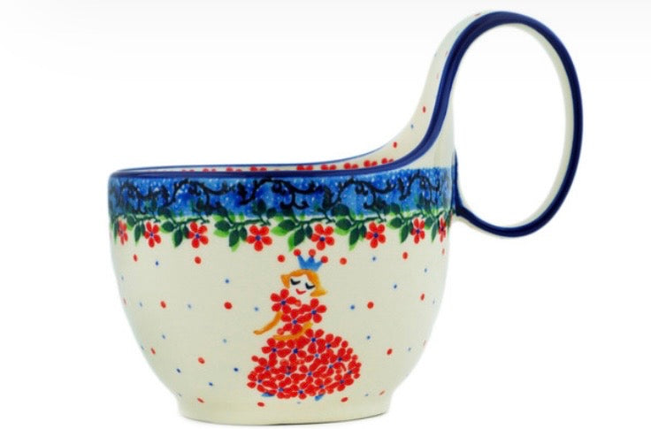 Ceramika Artystyczna, Princess In A Red Dress, Loop Mug/Bowl/Soup 16 oz