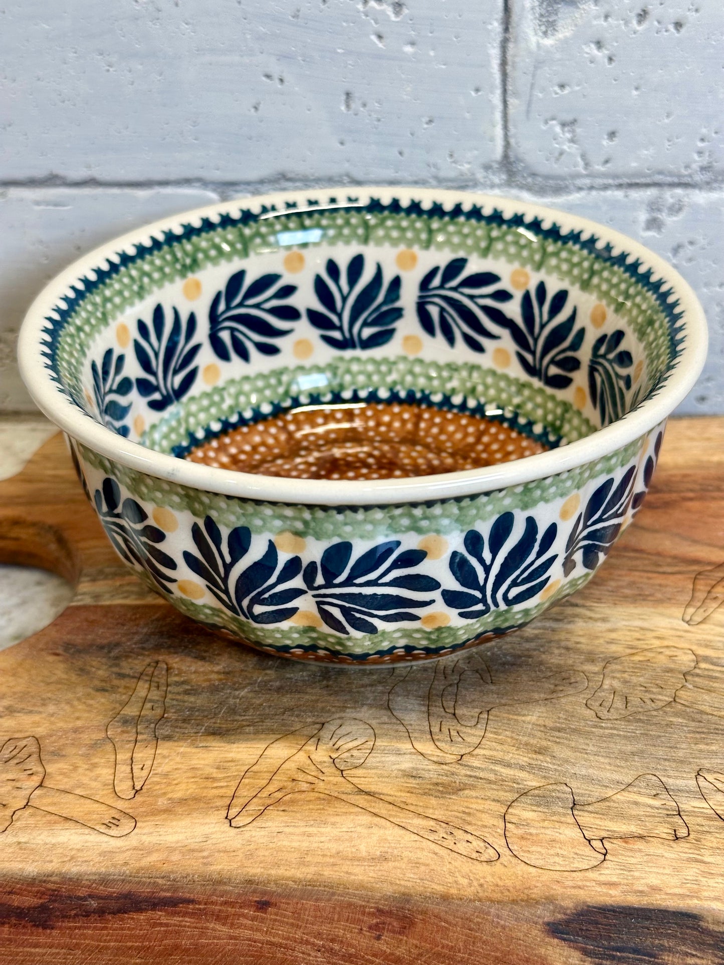 Manufaktura, Jungle Flora, Scalloped Bowl.  5.5"