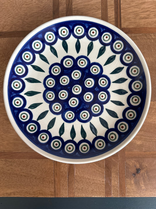 Zaklady Polish Pottery, Traditional Peacock Leaves, Preowned 7.5" Plate