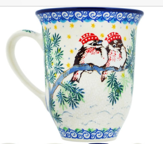 Ceramika Artystyczna, Unikat 4969,  Cozy Bullfinch, Bistro Mug