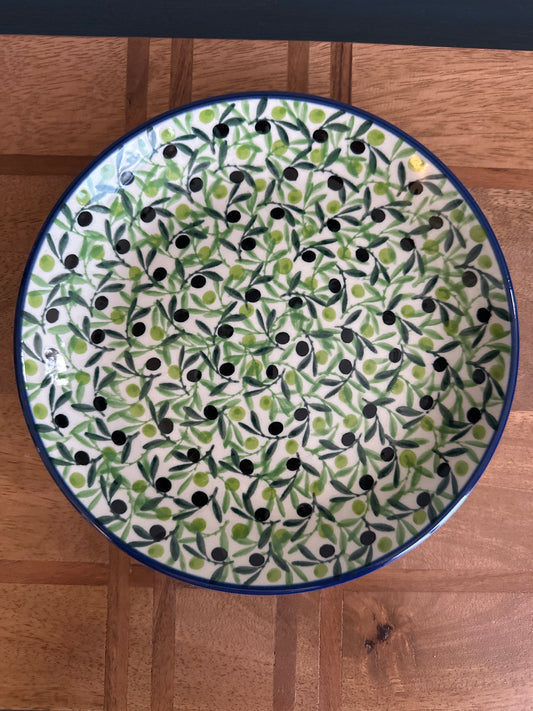 Ceramika Artystyczna Polish Pottery, Green & Black Olive, Salad Plate