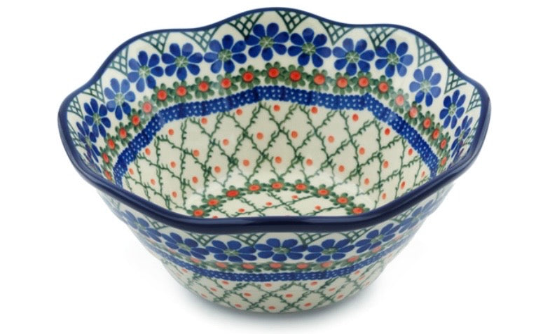 Ceramika Artystyczna, Primrose Trellis, Scalloped Bowl 8"