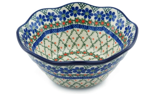 Ceramika Artystyczna, Primrose Trellis, Scalloped Bowl 8"