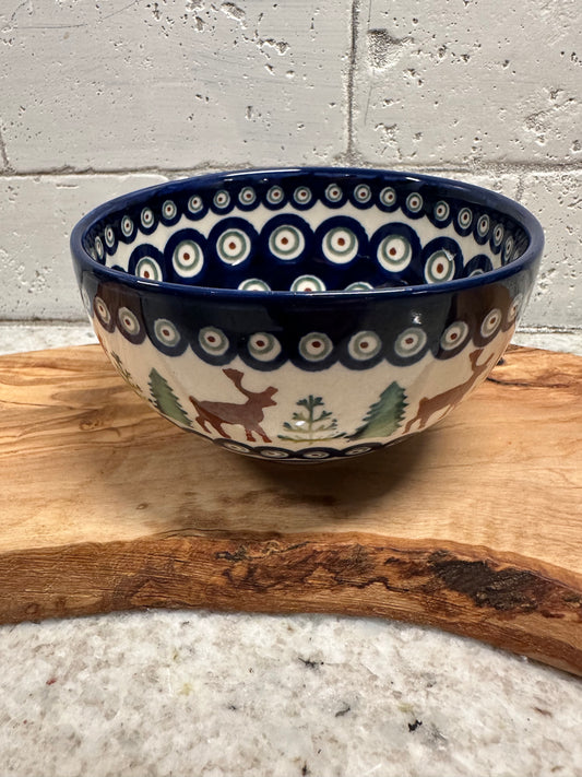 Zaklady Polish Pottery, Reindeer Forest, Ice Cream Bowl