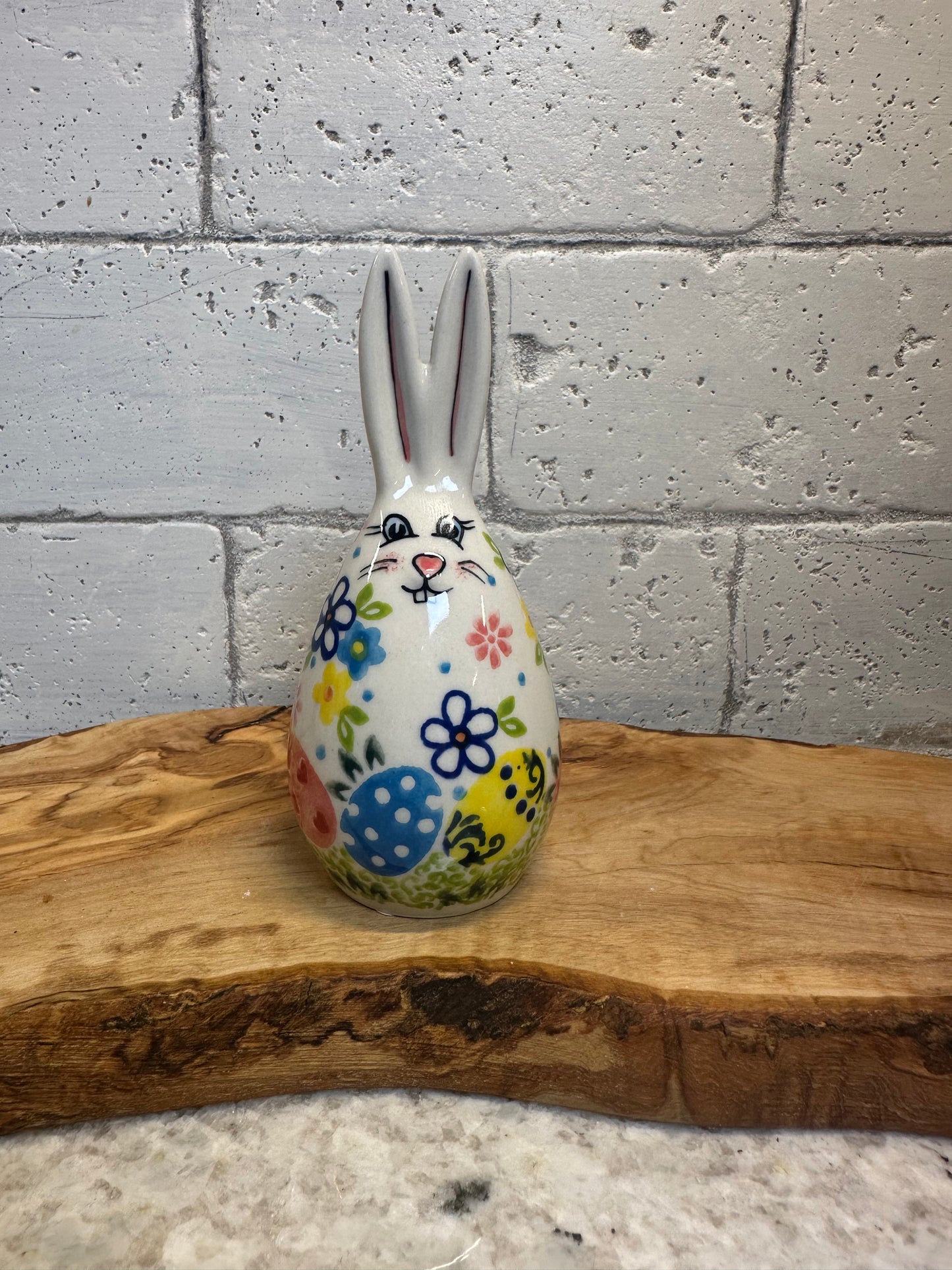 Vena, Flowers and Egg Patch,  Smallest Bunny Figurine  4.75"