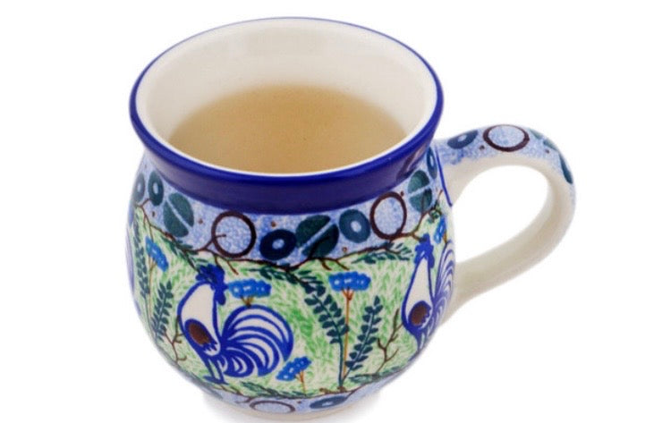 Ceramika Artystyczna, Unikat U2707, Blue Rooster, Bubble Mug