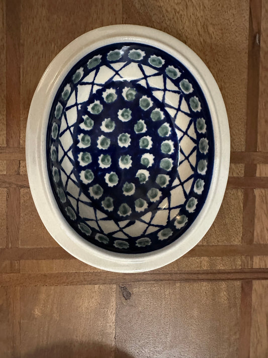 Zaklady Polish Pottery X Pattern Small Oval Bowl