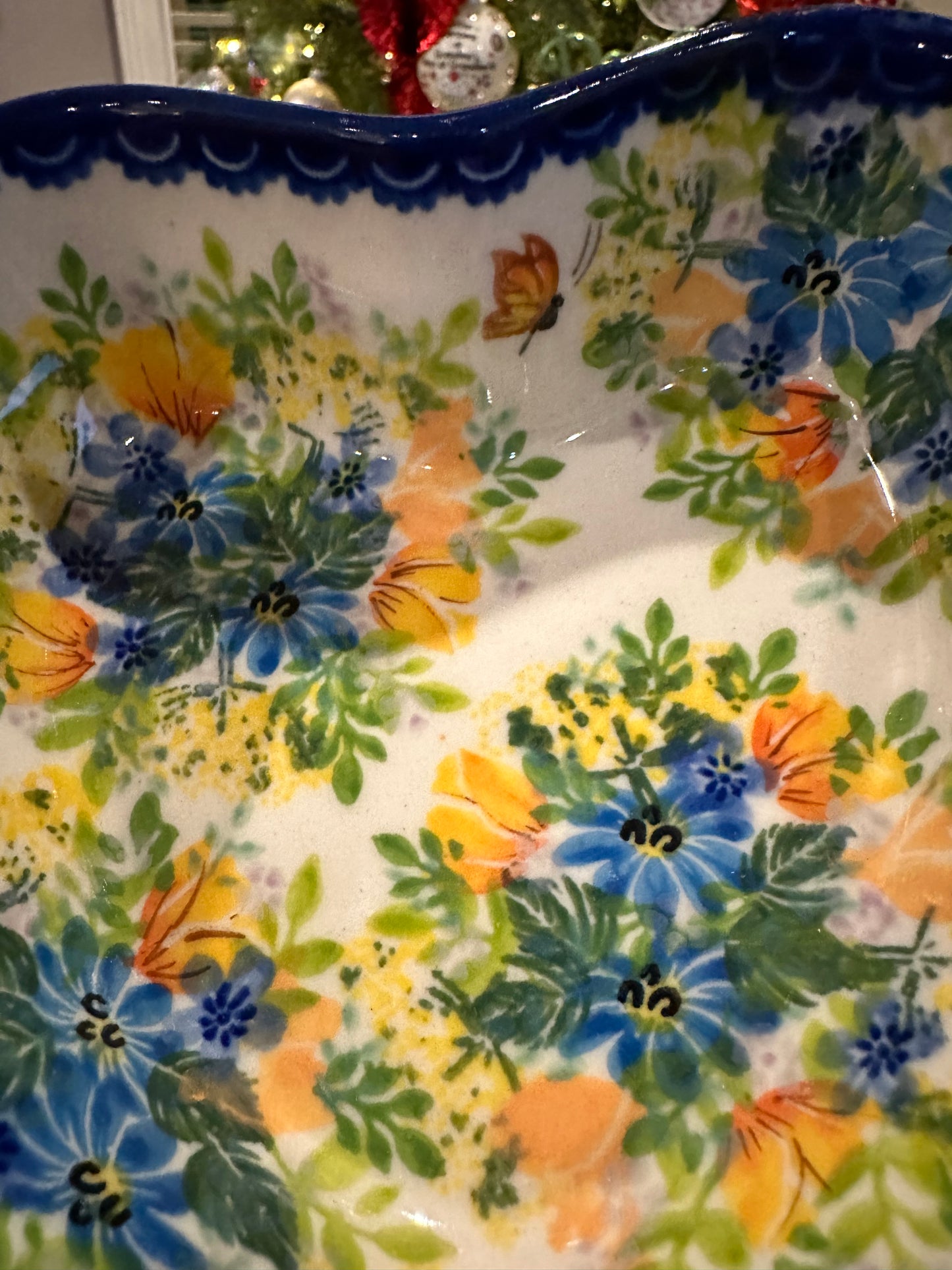 Kalich Unikat Art Level 1, Orange and Yellow Butterfly Heart Bowl