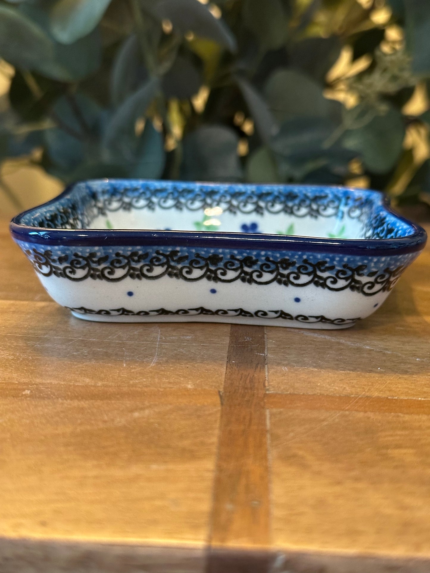 Ceramika Artystyczna Polish Pottery, Square Small Bowl/Plate