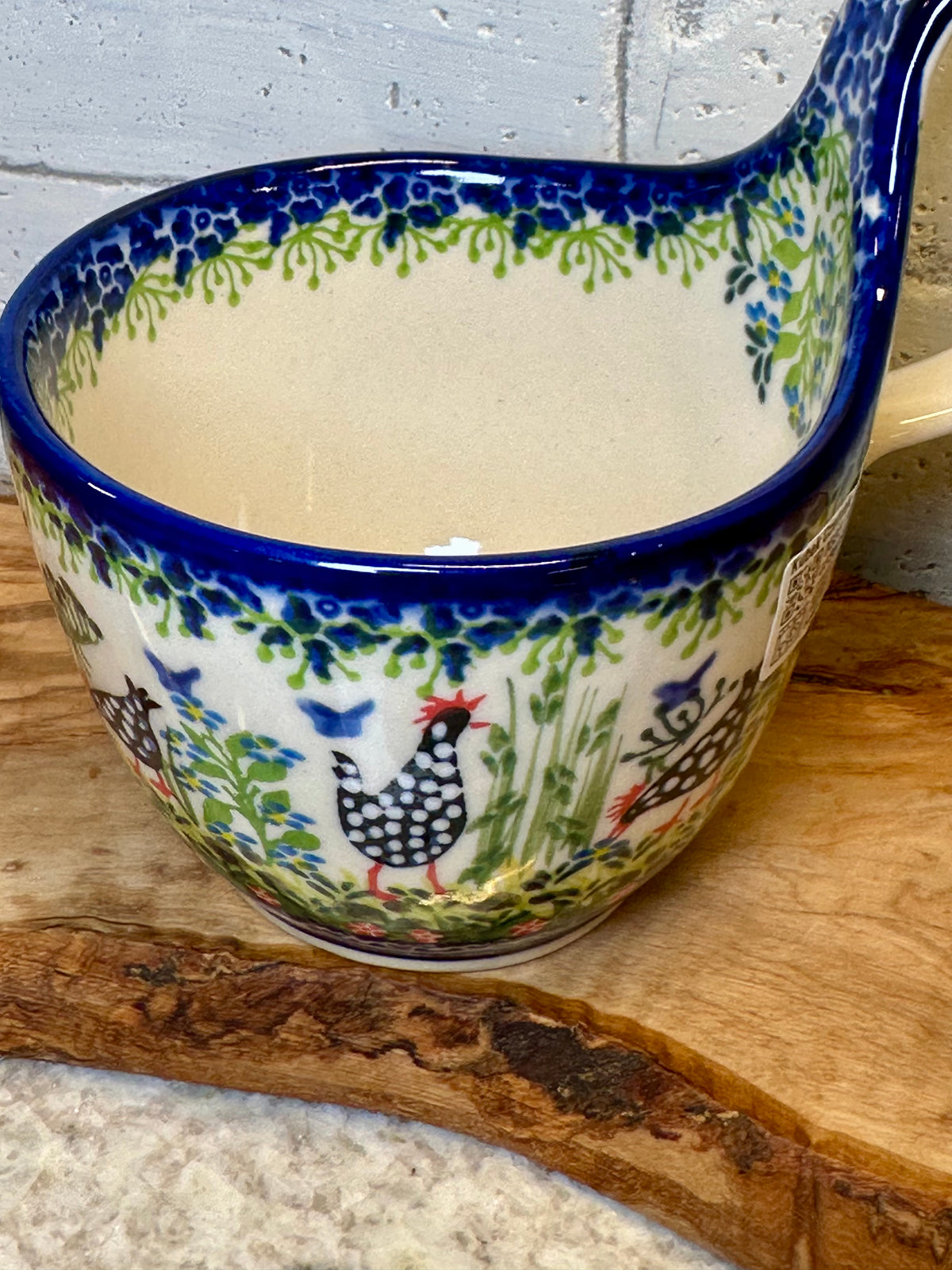 Kalich, 2Q Black Polka Chicken Loop Mug/Bowl
