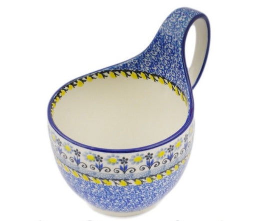 Ceramika Artystyczna, Glorious Daisy Blue, Loop Bowl/Mug