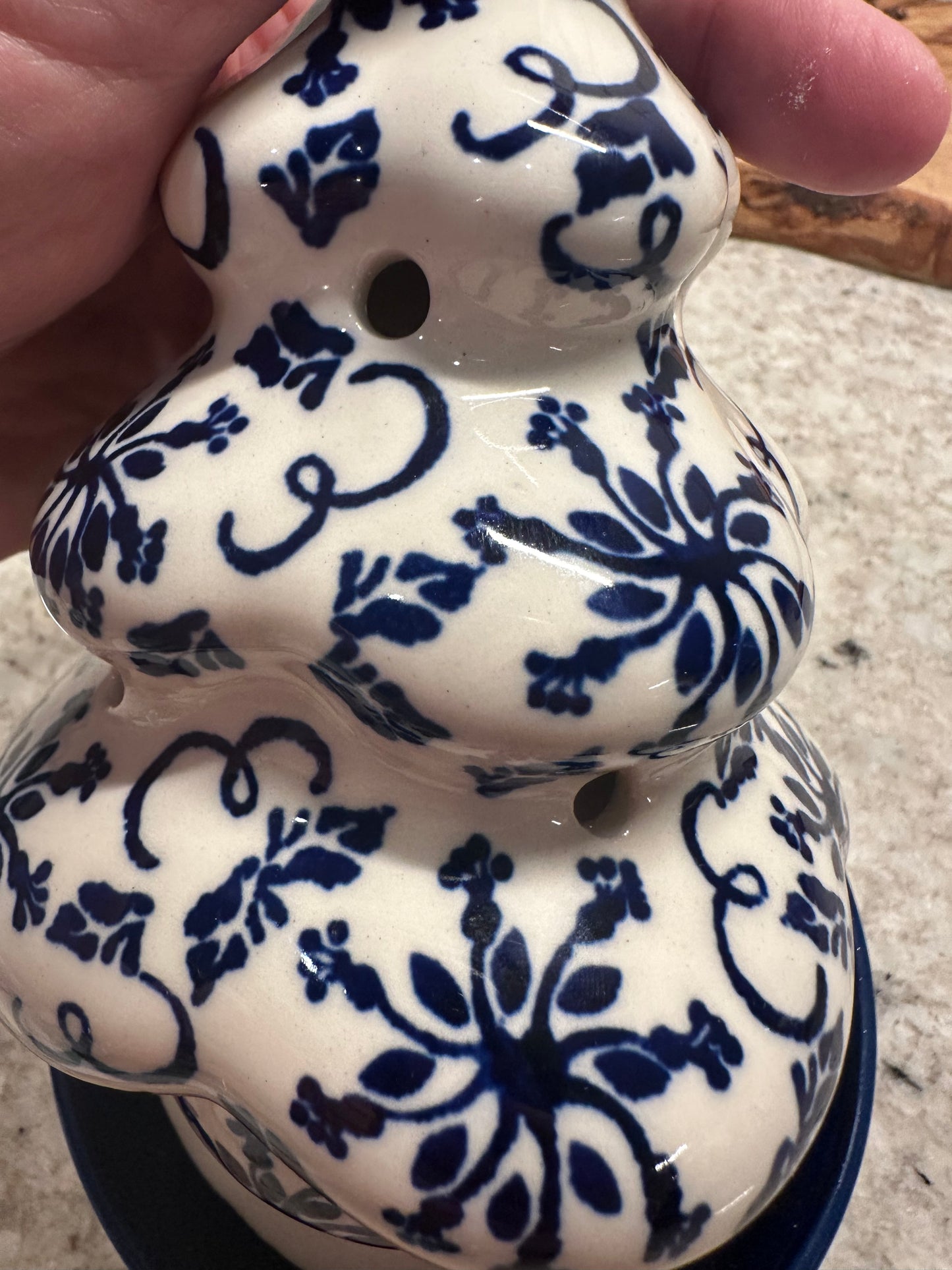 Zaklady Polish Pottery,  Blue and White Luminary Tree