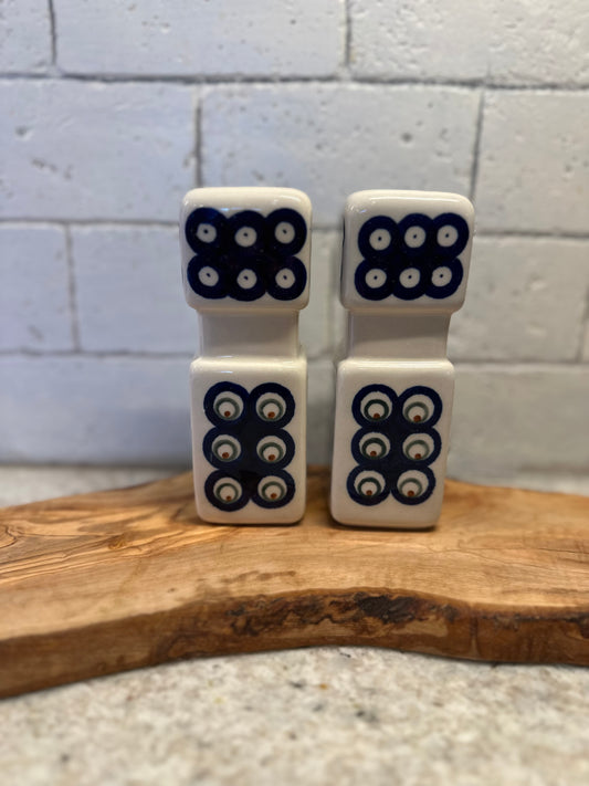 Zaklady Polish Pottery, Private Eyes, Salt and Pepper Set