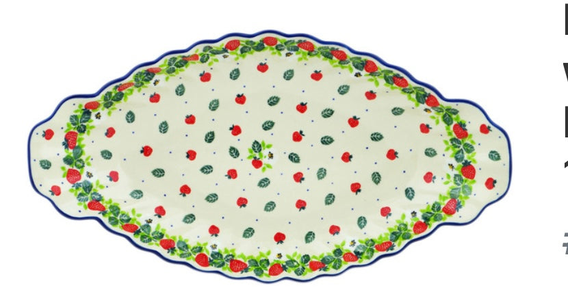 Ceramika Artystyczna, Berry Burst, Platter with Handles 16"