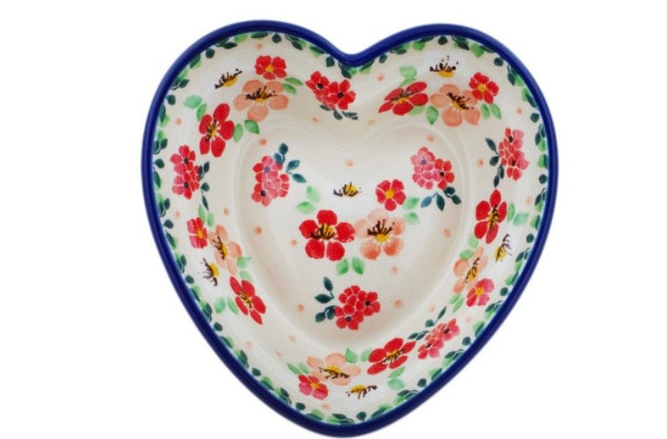 Ceramika Artystyczna, Unikat U5003, Pink Divinity, Heart Shaped Bowl