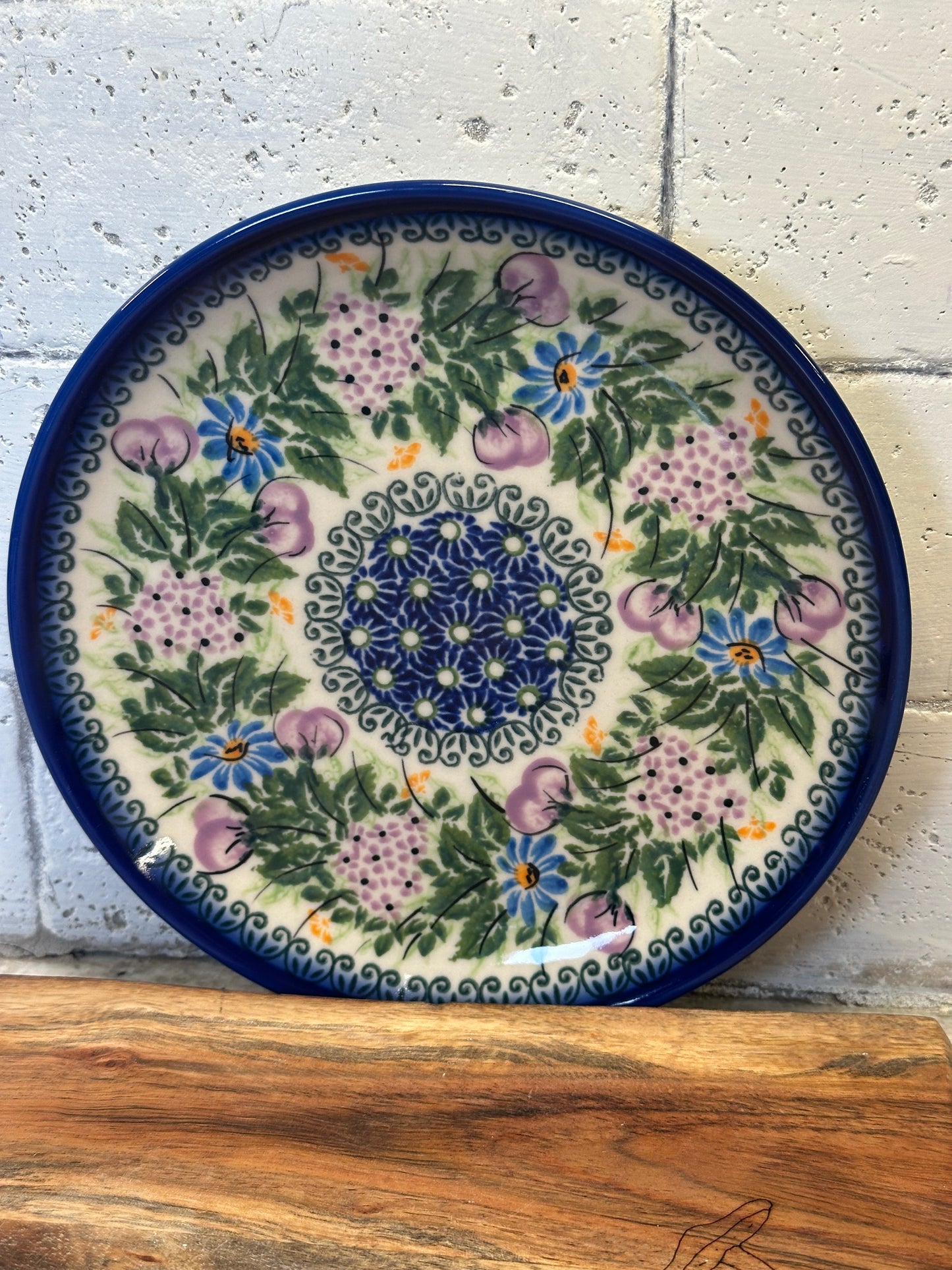 Kalich, Art Level A, Purple and Blue Flower, Dessert Plate 7.5"