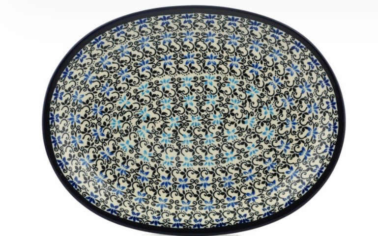 Zaklady, Black and Blue Lace, Platter 11.5"