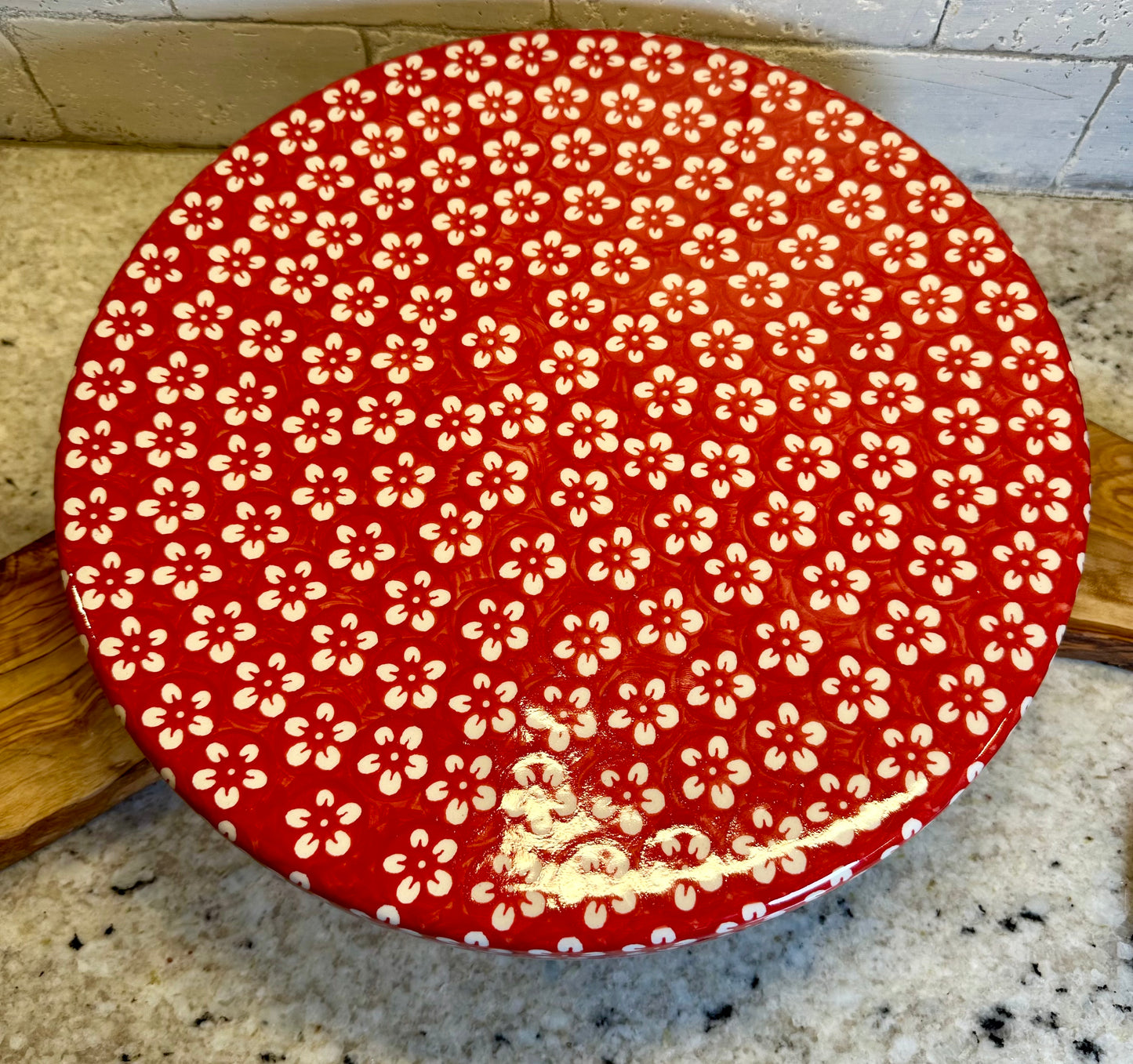 Manufaktura, Red Blossom, Dual Dish, Cake Stand/Chip & Dip