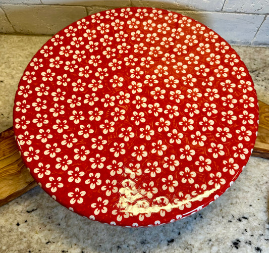 Manufaktura, Red Blossom, Dual Dish, Cake Stand/Chip & Dip