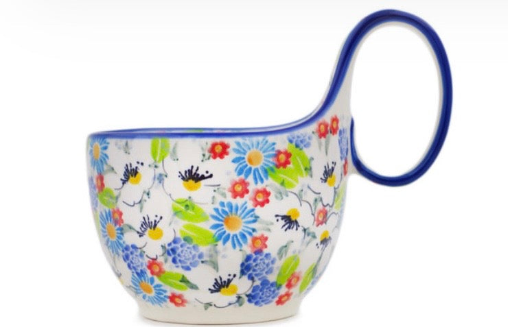 Ceramika Artystyczna, U5158 Anemone Flower Garden, Loop Mug/Bowl