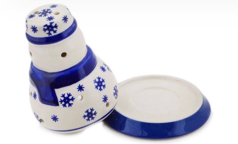 Manufaktura, Winter Butterfly, Luminary Snowman Figurine