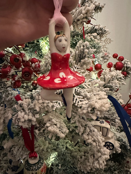 Manufaktura Red Blossom Ballerina Ornament