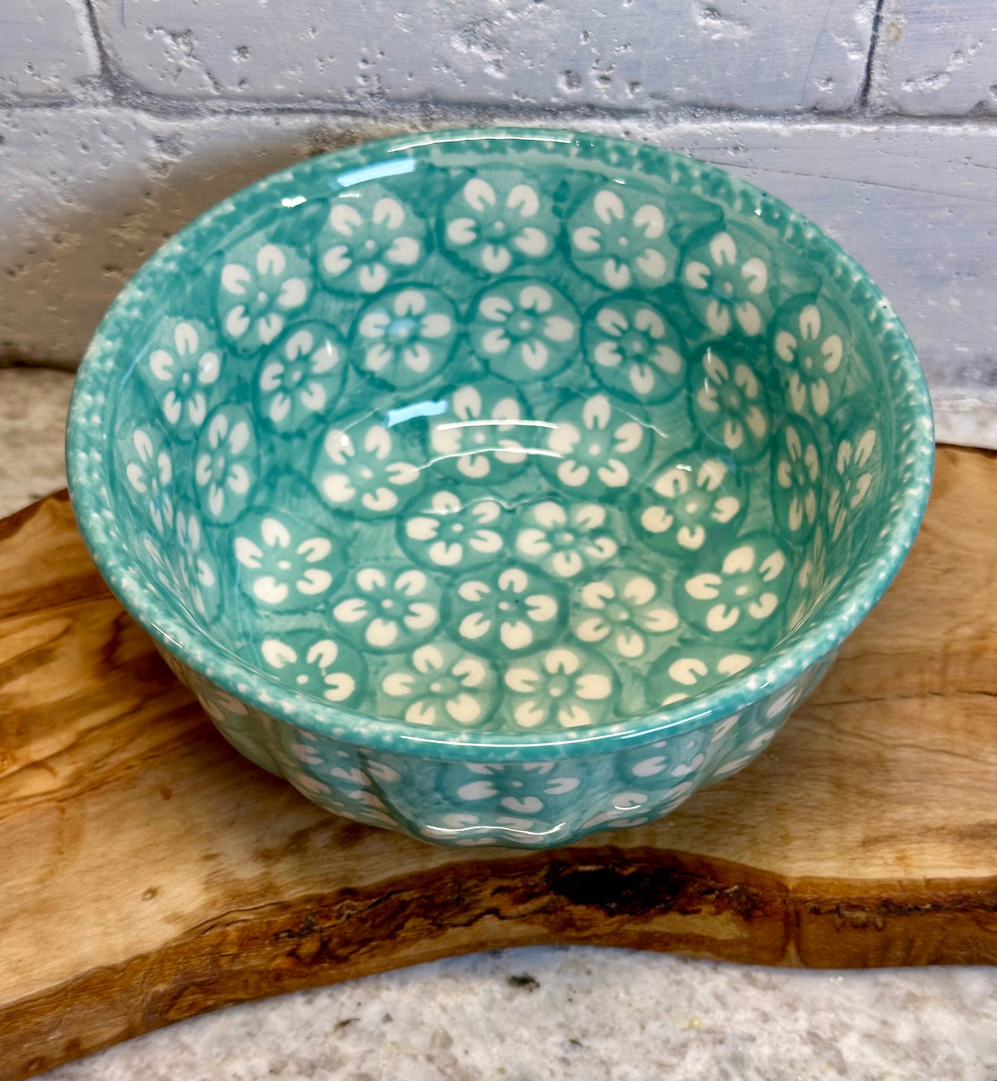 Manufaktura, Mint Blossom, Fluted Cereal Bowl 6'