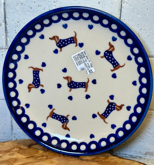 Kalich, 2Q, Cobalt Blue Sweater Dachshund Plate, 7.5"